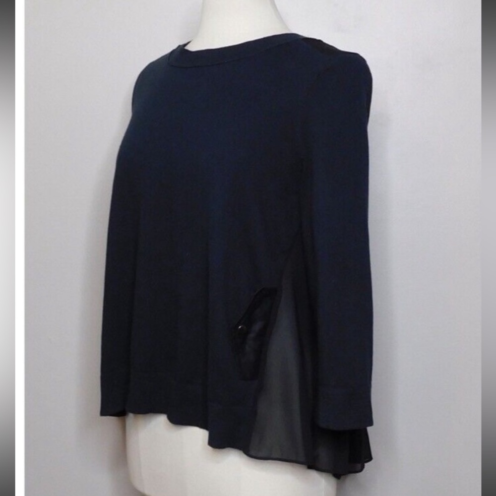Black Anthropologie 3/4 Sleeve Top